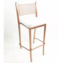 Ver imagem 3 de Kit 4 Banquetas EMPILHÁVEL Cobre Altura 65cm assento branco - Poltronas do Sul