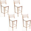 Ver imagem 1 de Kit 4 Banquetas EMPILHÁVEL Cobre Altura 65cm assento branco - Poltronas do Sul