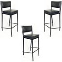 Ver imagem 1 de Kit 3 Banquetas EMPILHÁVEL Preta Altura 65cm assento e encosto Preto - Poltronas do Sul