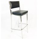 Ver imagem 3 de Kit 3 Banquetas EMPILHÁVEL cromada Altura 65cm assento e encosto preto - Poltronas do Sul