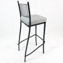 Ver imagem 5 de Kit 3 Banquetas EMPILHÁVEL Preta Altura 65cm assento Linho - Poltronas do Sul