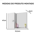 Ver imagem 5 de Conjunto para Pia de Coluna Gabinete Premium e Espelheira Gênova - Branco