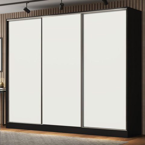 Guarda Roupa Casal 100% Mdf Madesa Royale 3 Portas de Correr