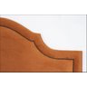 Cabeceira Casal Curva Luxo Estofada com Tachas 140x60 - Suede Terracota - Tachas Fume - 2