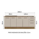 Ver imagem 4 de Kit com 2 Balcões de Cozinha 3 Gavetas 4 Portas (sem Tampo e Pia) Rustic/crema Agata Madesa