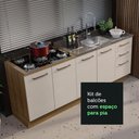 Ver imagem 7 de Kit com 2 Balcões de Cozinha 3 Gavetas 4 Portas (sem Tampo e Pia) Rustic/crema Agata Madesa