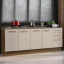 Ver imagem 1 de Kit com 2 Balcões de Cozinha 3 Gavetas 4 Portas (sem Tampo e Pia) Rustic/crema Agata Madesa