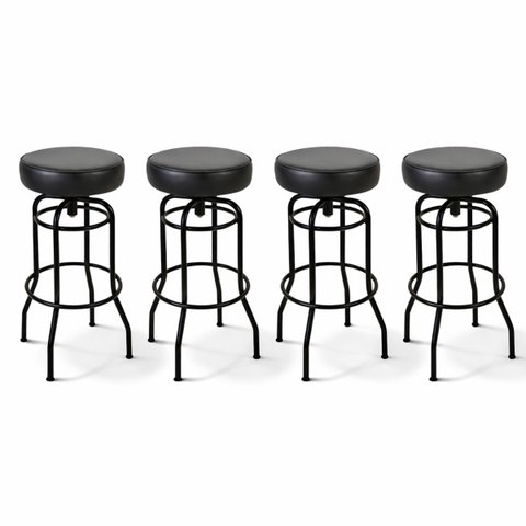 Kit 4 Banquetas Bar Altura 74cm Giratória Cozinha Gourmet Preta Assento Preto
