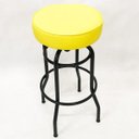 Ver imagem 3 de Kit 2 Banquetas Bar Alta Giratória Preta Assento Amarelo - Poltronas do Sul