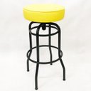 Ver imagem 2 de Kit 2 Banquetas Bar Alta Giratória Preta Assento Amarelo - Poltronas do Sul