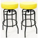 Ver imagem 1 de Kit 2 Banquetas Bar Alta Giratória Preta Assento Amarelo - Poltronas do Sul