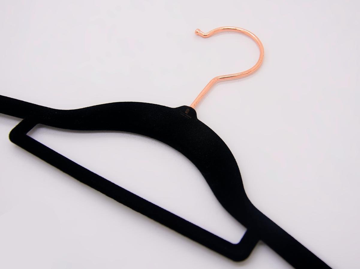 Kit 30 Cabide Tradicional Gancho Cobre Preto Topen Home - 4