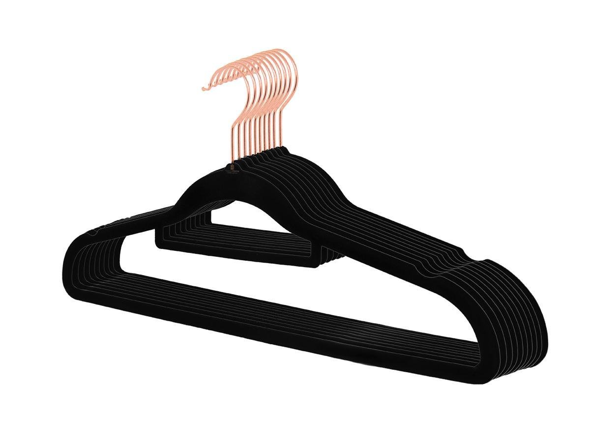Kit 30 Cabide Tradicional Gancho Cobre Preto Topen Home - 3
