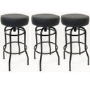 Ver imagem 1 de Kit 3 Banquetas Bar Alta Giratória Preta Assento Preto - Poltronas do Sul