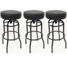 Kit 3 Banquetas Bar Alta Giratória Preta Assento Preto - Poltronas do Sul - 1