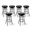 Ver imagem 1 de Kit 6 Banquetas Bar Altura 74cm Giratória Cozinha Gourmet Preta Assento Preto