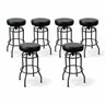Kit 6 Banquetas Bar Altura 74cm Giratória Cozinha Gourmet Preta Assento Preto - 1