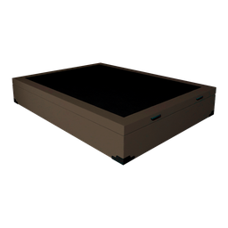 Cama Box Baú Casal Universal Acolchões Corino Marrom 41x138x188 - 2
