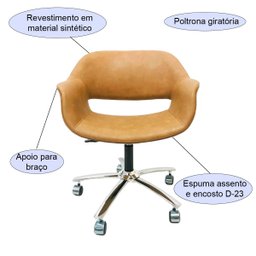 Poltrona Escritório Eduarda com Regulagem de Altura - Poltronas do Sul - 2
