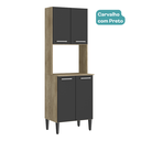 Ver imagem 2 de Torre Quente Carvalho com Preto Cozinha Arizona 2783 Carraro