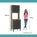 Ver imagem 4 de Torre Quente Carvalho com Preto Cozinha Arizona 2783 Carraro