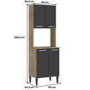 Ver imagem 3 de Torre Quente Carvalho com Preto Cozinha Arizona 2783 Carraro