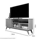 Ver imagem 3 de Rack com Divisórias Malbec Wood Off White-Freijó - Giga