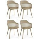 Ver mais imagens de Conjunto Mesa Dallas Redonda 90cm 4 Cadeiras Marcela Nude Bege Tampo MDF Laqueado Decoreshop