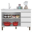 Ver imagem 3 de Balcão Gabinete de Pia sem Tampo 119cm Karen 2 Portas 3 Gavetas P14 Branco - Mpozenato