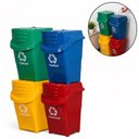 Ver imagem 2 de Kit Lixeira Coleta Seletiva Grande Basculante 38 Litros Cesto Lixo Profissional 38L Tampa Vai e Vem