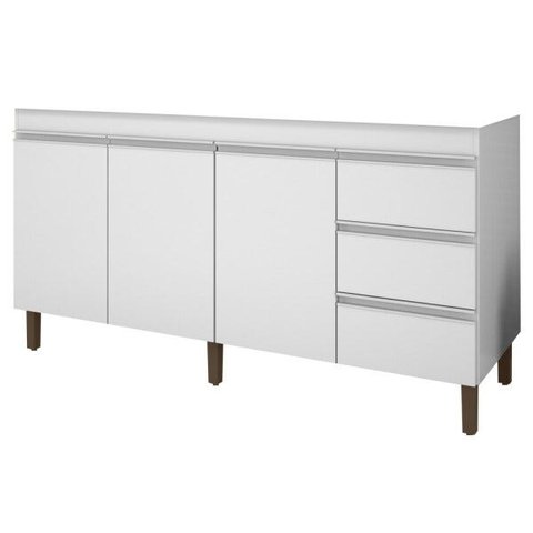 Balcão Gabinete de Pia sem Tampo 159cm Karen 3 Portas P14 Branco - Mpozenato