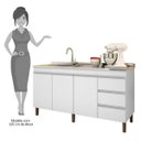 Ver imagem 5 de Balcão Gabinete de Pia sem Tampo 159cm Karen 3 Portas P14 Branco - Mpozenato