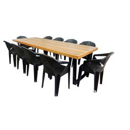 Jogo Mesa Industrial Diamond 2,50m 10 Cadeiras Área Gourmet - 1