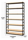 Ver imagem 4 de Estante Multiuso Organizador Livreiro Estilo Industrial 180x130 Preto Natural