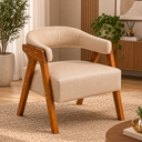 Ver imagem 2 de Kit 2 Poltronas Decorativa Veneza Tecido em Corino:Bege