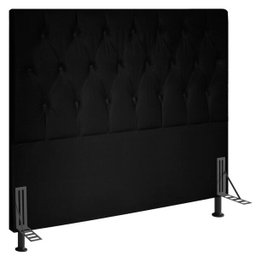 Cabeceira Cama Box Casal King 193cm D10 Topázio Suede Preto - Mpozenato - 1