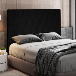 Cabeceira Cama Box Casal King 193cm D10 Topázio Suede Preto - Mpozenato - 2