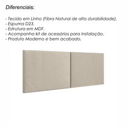 Cabeceira de Cama Box Casal Laura 140cm X 55cm - Kf Móveis - 3