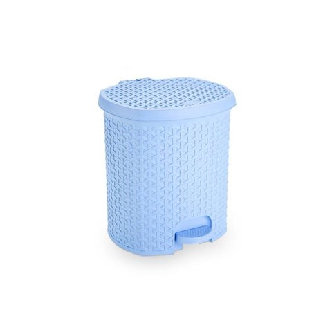 Lixeira Pedal Rattan 6 Lts Cozinha Banheiro Escritorio Azul