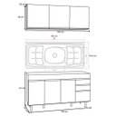 Ver imagem 5 de Armário Aéreo Argélia e Balcão Gabinete com Pia Inox Marrocos 150cm Branco - Lumil