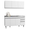 Armário Aéreo Argélia e Balcão Gabinete com Pia Inox Marrocos 150cm Branco - Lumil - 2