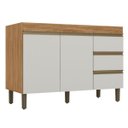 Ver imagem 2 de Balcão Gabinete de Pia sem Tampo 119cm Karen 2 Portas 3 Gavetas P14 Nature/Off White - Mpozenato