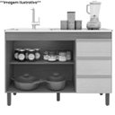 Ver imagem 3 de Balcão Gabinete de Pia sem Tampo 119cm Karen 2 Portas 3 Gavetas P14 Nature/Off White - Mpozenato