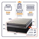 Ver imagem 2 de Conjunto Box Baú Super King Preston Preto 193x203x78 c/ Molas Ensacadas