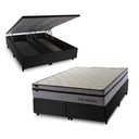 Ver imagem 1 de Conjunto Box Baú Super King Preston Preto 193x203x78 c/ Molas Ensacadas