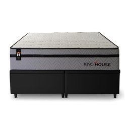 Conjunto Box Baú Super King Preston Preto 193x203x78 c/ Molas Ensacadas - 4