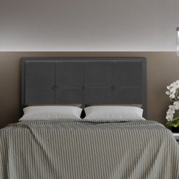 Cabeceira Cama Box Casal 140cm D10 Ametista Suede Cinza - Mpozenato - 3