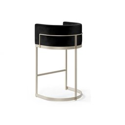 Banqueta Alabama em Estofado Várias Cores Base Aço Preto Tam G - Datelli Design - 4