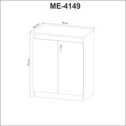 Balcão para Escritório com Chave Me4149 Nogal Tecnomobili - 4