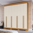 Ver imagem 1 de Guarda-Roupa Casal 8 Portas 4 Gavetas 100% MDF 218cm Azaleia Espresso Móveis Off White/Cinamomo